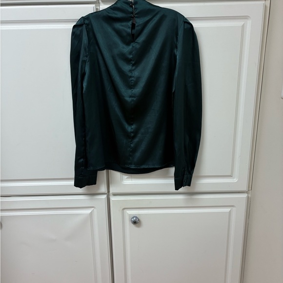 SHEIN Dark Green Satin Blouse - Picture 3 of 3